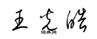 梁錦英王光皓草書個性簽名怎么寫