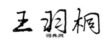 曾慶福王羽桐行書個性簽名怎么寫