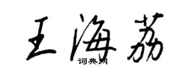 王正良王海荔行書個性簽名怎么寫