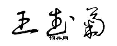 曾慶福王武菊草書個性簽名怎么寫