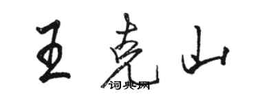 駱恆光王克山行書個性簽名怎么寫