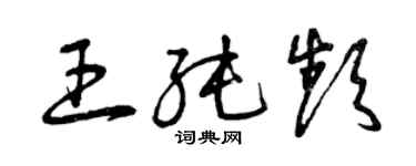 曾慶福王純頻草書個性簽名怎么寫