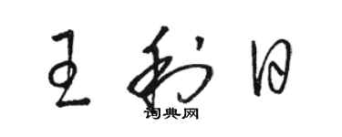 駱恆光王利日草書個性簽名怎么寫