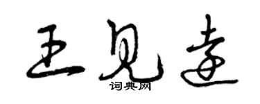 曾慶福王見遠草書個性簽名怎么寫