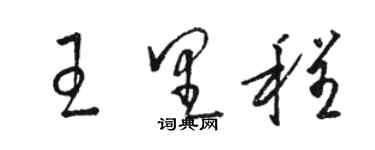 駱恆光王里程草書個性簽名怎么寫