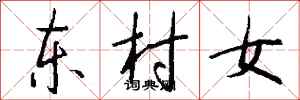 錢沛雲東村女行書怎么寫