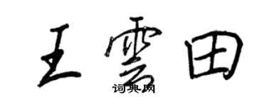 王正良王雲田行書個性簽名怎么寫