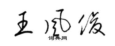 梁錦英王風俊草書個性簽名怎么寫