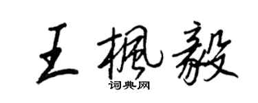 王正良王楓毅行書個性簽名怎么寫