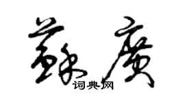 曾慶福蘇廣草書個性簽名怎么寫