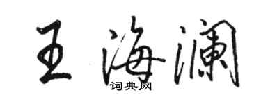 駱恆光王海瀾行書個性簽名怎么寫