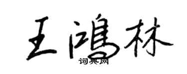 王正良王鴻林行書個性簽名怎么寫