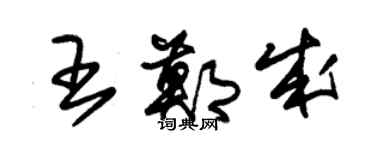 朱錫榮王鄭成草書個性簽名怎么寫