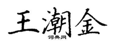 丁謙王潮金楷書個性簽名怎么寫