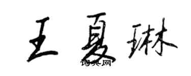 王正良王夏琳行書個性簽名怎么寫