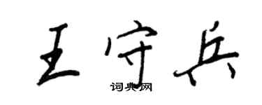 王正良王守兵行書個性簽名怎么寫