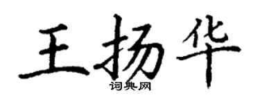 丁謙王揚華楷書個性簽名怎么寫