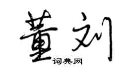 曾慶福董劉行書個性簽名怎么寫