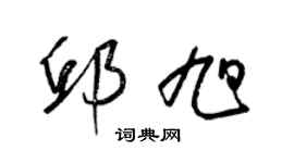 梁錦英邱旭草書個性簽名怎么寫