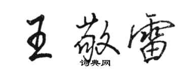 駱恆光王敬雷行書個性簽名怎么寫