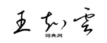 梁錦英王知雲草書個性簽名怎么寫