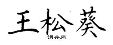 丁謙王松葵楷書個性簽名怎么寫