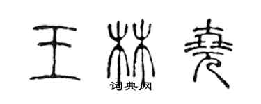 陳聲遠王林堯篆書個性簽名怎么寫