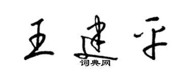 梁錦英王建平草書個性簽名怎么寫