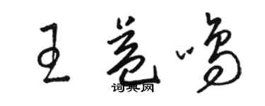 駱恆光王益鳴草書個性簽名怎么寫