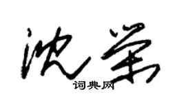 朱錫榮沈榮草書個性簽名怎么寫