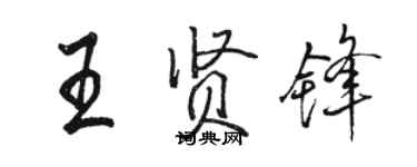 駱恆光王賢鋒行書個性簽名怎么寫