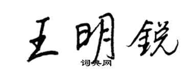 王正良王明銳行書個性簽名怎么寫