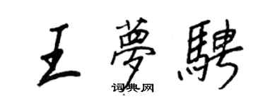 王正良王夢騁行書個性簽名怎么寫