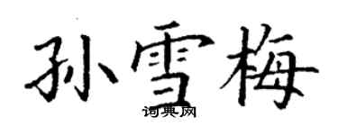 丁謙孫雪梅楷書個性簽名怎么寫