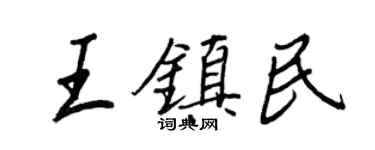 王正良王鎮民行書個性簽名怎么寫