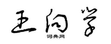 曾慶福王向學草書個性簽名怎么寫