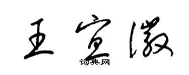 梁錦英王宜徽草書個性簽名怎么寫