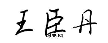 王正良王臣丹行書個性簽名怎么寫