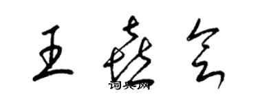 梁錦英王喜會草書個性簽名怎么寫