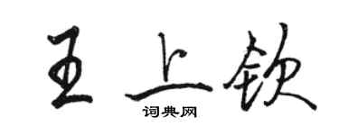 駱恆光王上欽行書個性簽名怎么寫