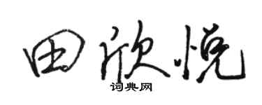 駱恆光田欣悅行書個性簽名怎么寫