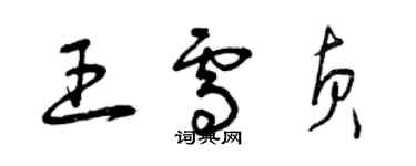 曾慶福王雪貞草書個性簽名怎么寫