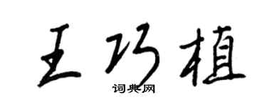 王正良王巧植行書個性簽名怎么寫