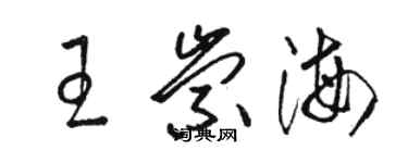 駱恆光王崇海草書個性簽名怎么寫