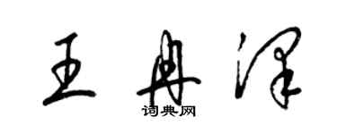 梁錦英王冉澤草書個性簽名怎么寫