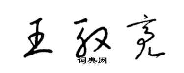 梁錦英王殷亮草書個性簽名怎么寫