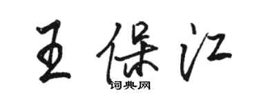 駱恆光王保江行書個性簽名怎么寫