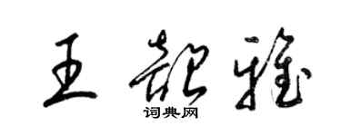梁錦英王韶雅草書個性簽名怎么寫