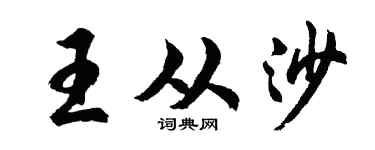 胡問遂王從沙行書個性簽名怎么寫