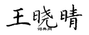 丁謙王曉晴楷書個性簽名怎么寫